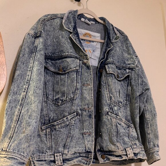 Anchor Blue Size Medium Vintage Jean Jacket Genuine Whitewashed - Picture 4 of 4
